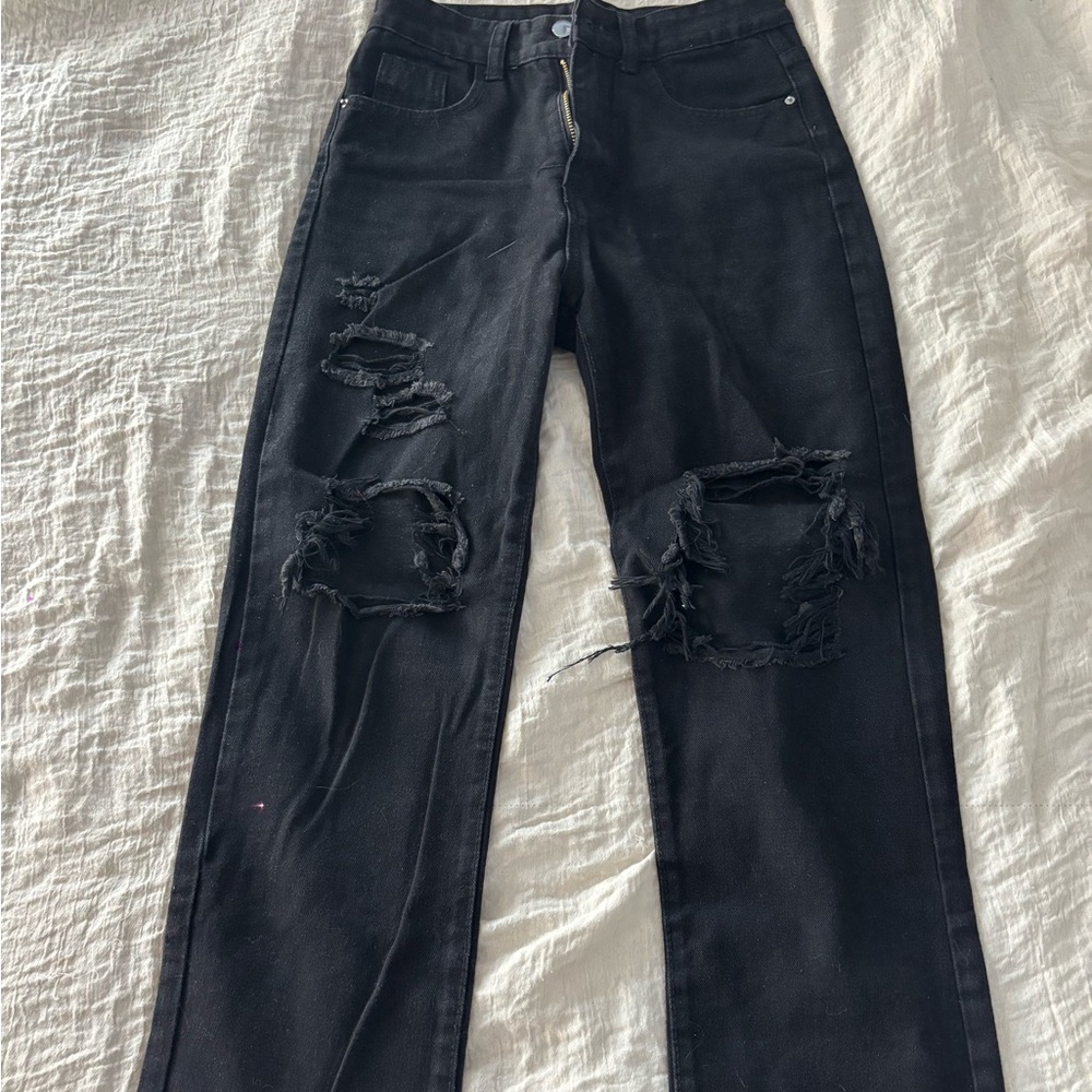 Black Distressed Women Jeans